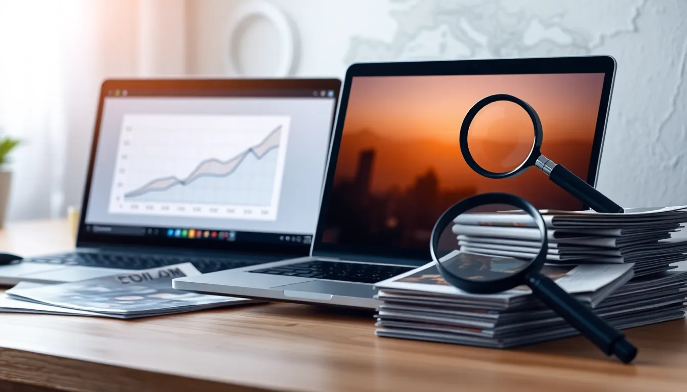 부동산 시세 확인을 위한 다양한 자료를 살펴보는 모습