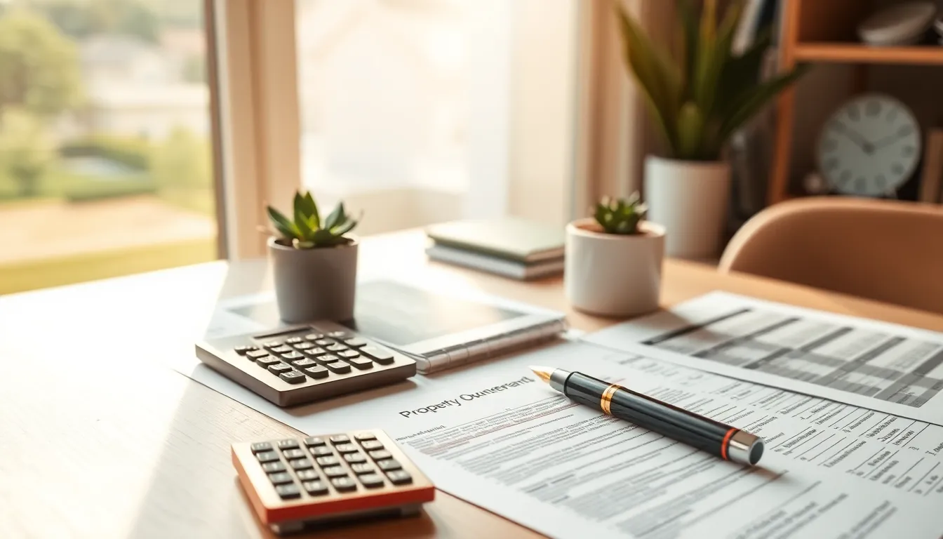 부동산 세금 관련 그래프와 서류를 보고 있는 모습